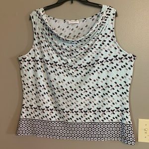 1X Calvin Klein Sleeveless shell top mixed pattern